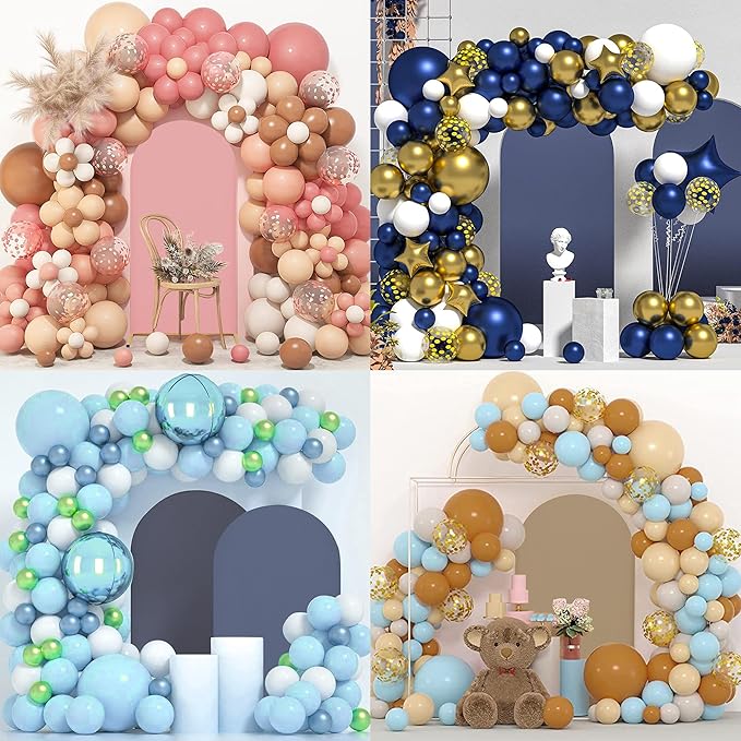 Wedding Arch Covers Arch Backdrop Cover Arch Stand Covers 7.2FT 6.6FT 6FT Set of 3 Arch Cover Spandex Fabric Stretchy Backdrop for Wedding Birthday Party Decoration Baby Shower (Sky Blue)