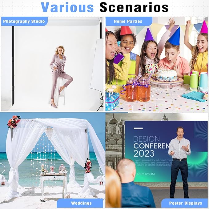 Pipe and Drape Backdrop Stand 10FT x 8FT, Adjustable Backdrop Stand Heavy Duty, Background Stand, Backdrop Stand for Parties, Photography, Wedding, Birthday Decoration (10ft x 8ft)