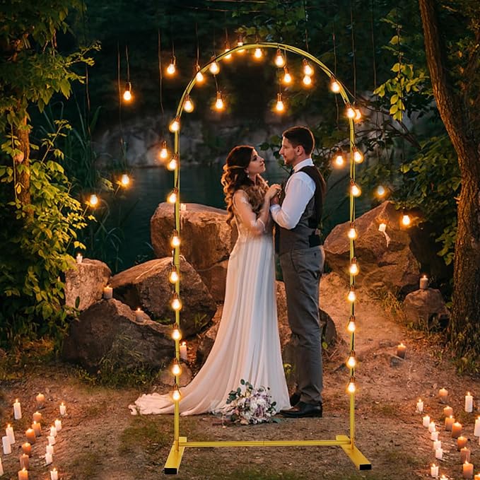 6 FT Metal Arch Backdrop Stand, Wedding Arch Frame for Parties, Birthday, Baby Shower, Graduation, Wedding, Bridal Shower, Arch Decoration of Garden, Floral, Balloon