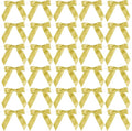 AIMUDI Small Gold Bows for Christmas Tree 2.5" Pretied Gold Bows for Gift Wrapping Premade Satin Ribbon Twist Tie Bows for Crafts Mini Bows for Treat Bags Cake Pop Bows Baby Shower Decor - 50 Counts