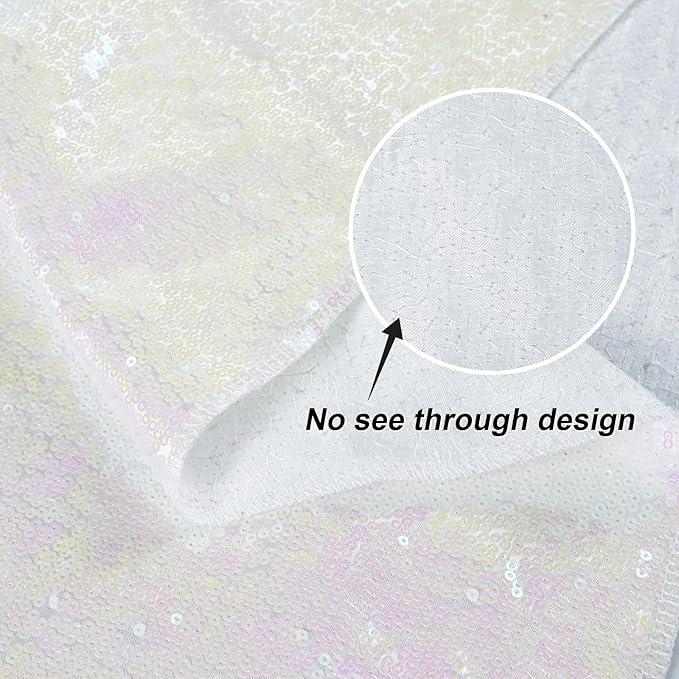 Juya Delight 6FT X 8FT Non-Transparent Sequin Photography Backdrop for Birthday Party Wedding Decoration (Iridescent)