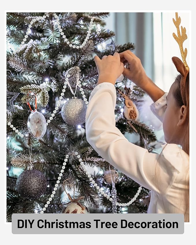 99FT Crystal Garland Strands, Acrylic Iridescent Crystal Beads String Roll, Diamond-Shaped Crystal Garland for Christmas Tree Wedding Party Decorations Beaded Curtain DIY Crafting Projects