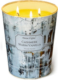 HomeLights Scented Candles for Women & Men, 34oz Candle Jars Aromatherapy 3-Wick Candle, Ideal for Industrial Chic Home Decor and Gifts, Cashmere Warm Vanilla
