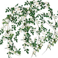 FiveSeasonStuff Bendable Shabby Chic White Flower Garlands, Artificial Silk Wild Roses Vine Leaves Hanging Flowers for Wall Decoration Basket Trellis Wedding Home 2 Pack 12 ft