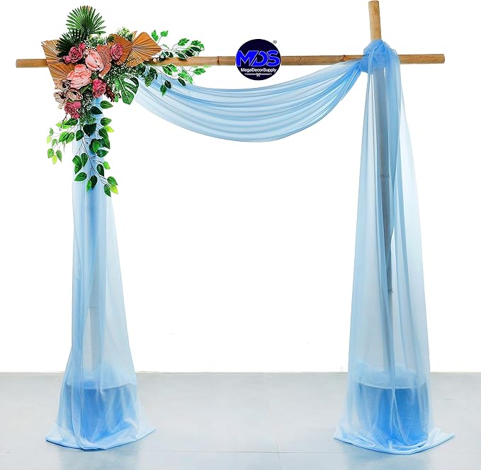 MDS Halloween Chiffon Draping Fabric - 1 Panel, 30" Wide x 100ft Long - Sheer Spooky Arbor & Canopy Drapery for Haunted House Backdrops, Party Ceilings, DIY Costumes & Themed Events - Turquoise