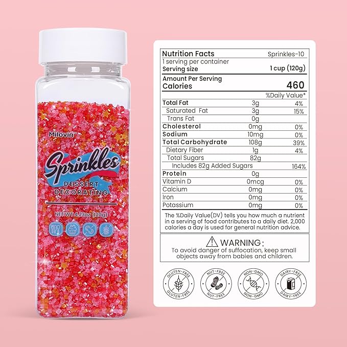 Edible Sanding Sugar Gold Star Glitter Mix, Red Sanding Sugar, Pink Sanding Sugar, Shimmer star sprinkles, Pink and Red Sprinkles for Weddings, Birthdays, and Valentines(4.23oz/120g)