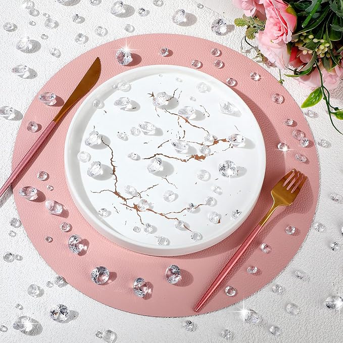 Hicarer 800 Pieces Diamond Decorations Acrylic Diamond Table Scatter Crystals for Table for Vase Fillers Party Decorations (20, 12, 10, 6, 3mm,Clear)