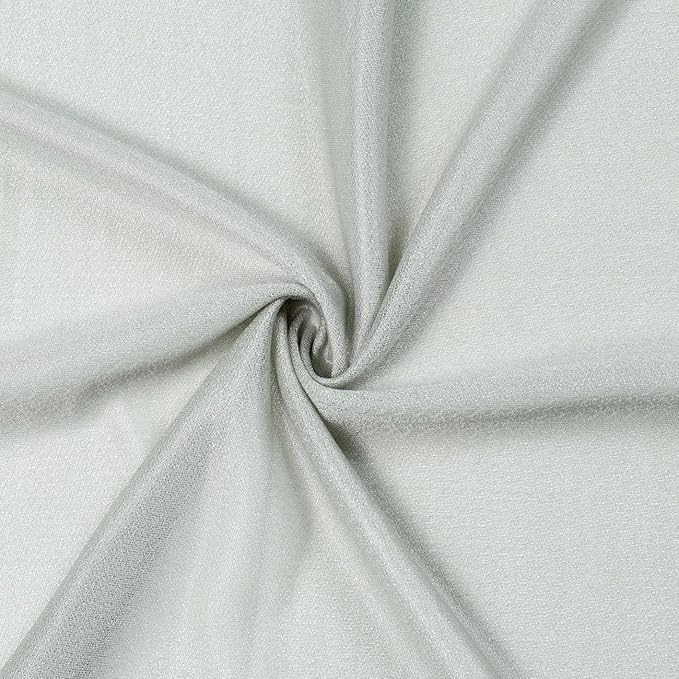 VDS Pack of 1 Panel (30 Inch X 20 Feet) Wedding Arch Draping Fabric Sheer Chiffon Fabric Drapery for Wedding Ceremony Reception Swag Backdrop Canopy Chuppah ARBO Altars Decoration (Grey)