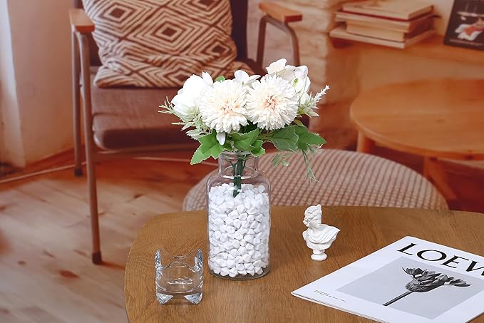 LAIDANLA 500PCS White Acrylic Gems Vase Fillers for Centerpiece White Fake Ice Cubes Plastic Diamonds Fake Crushed Rocks DIY Party Table Scatter Prop Wedding Decoration Accessories