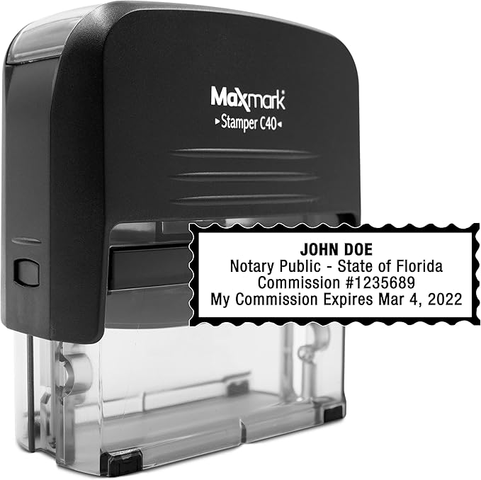 MaxMark Notary Stamp for State of Florida- Self Inking Stamp,