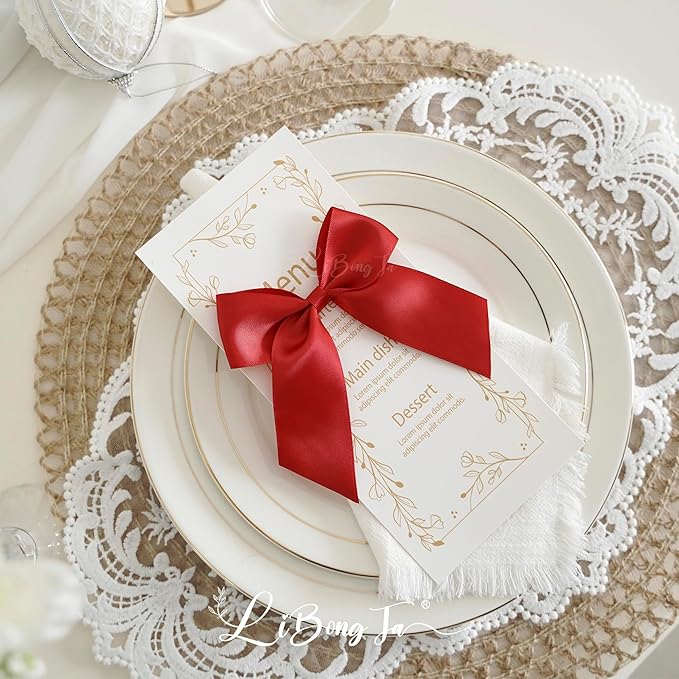 4.5" Satin Ribbon Red Bows for Gift Wrapping, Twist Tie Bows, Cute Bows for Crafts, Party Favors, Premade Bows Pre-Tied Decorative Bows for Flower Bouquets Candy Apple Bows-24 Counts