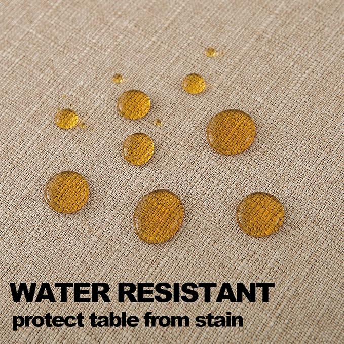 NLMUVW Linen Tablecloth for Rectangle Tables 96 Inch Burlap Textured Table Cloth Water Resistant Farmhouse Table Cover for Kitchen Dining Coffee, 54 x 96 Inch