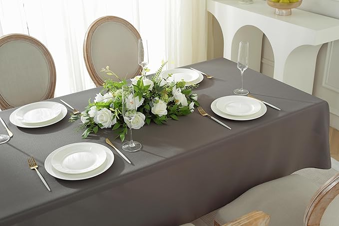Craft And Party Rectangle Tablecloth, 70 x 90 Inch Charcoal Tablecloth, Polyester Fabric Washable Table Cloth for Home, Party, Wedding or Restaurant Use.