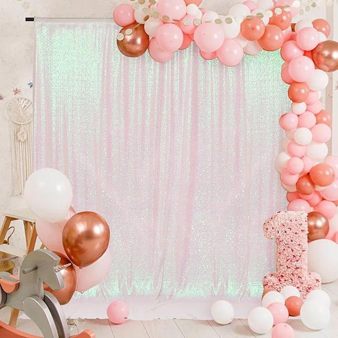 PartyDelight Sequin Backdrop Iridescent 6FTx6FT for Photography Curtain Special Events Party