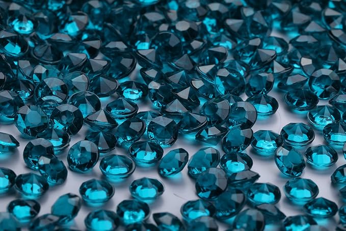 2000 pcs/Pack Wedding Table Scatter Confetti Crystals Acrylic Diamonds 8mm Rhinestones for Wedding, Bridal Shower, Vase Beads Decorations (8mm, Turquoise)