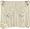 20ft x 12ft Beige Backdrop Curtains Wrinkle Free Backdrop Curtain for Wedding Parties Beige Fabric Backdrops Drapes Back Drop Cloth Bridal Shower Stage Curtains Wedding Decorations for Reception