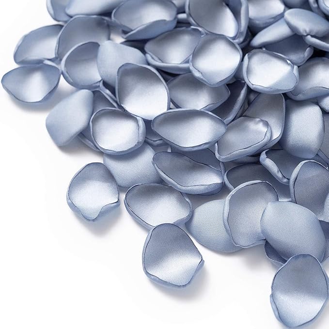 Ling's moment Rose Petals, Silk Flower Petals for Wedding/Aisle/Flower Girl Baskets/Table Centerpiece Décor,etc.Dusty Blue Baby Blue 200pcs