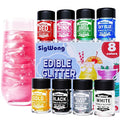 Edible Glitter - 8 Colors Luster Dust Edible Set for Drinks, Food Grade Edible Glitter Dust for Cake Decorating, Cocktail, Fondant, Strawberries, Candy, Cookie, Chocolate. Vegan and Gluten Free - 5g/bottle