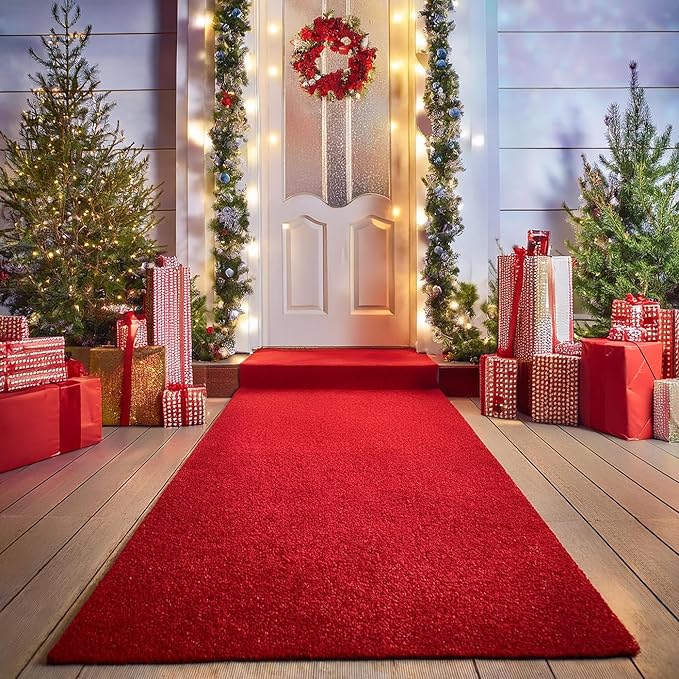 BannerBuzz Hollywood Red Carpet Runner – Premium Non-Slip 3x10 ft Aisle Rug for Weddings, Parties, and Events – Ideal for Step and Repeat Backdrop Event Decoration