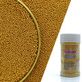 Edible Gold Sprinkles Candy 2mm Mini Pearls Cake Decorations Cupcake Toppers Cookie Decorating Perfect for Wedding Party Valentine Halloween Christmas Supplies 3OZ