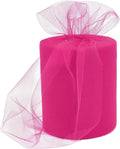 6 Inch × 100 Yards(300 Feet) Tulle Mesh Ribbon Rose Pink Tulle Fabric Ribbon Roll Netting Spool for Tutu Skirt DIY Craft Wedding Decor Party Gift Wrapping Ornaments