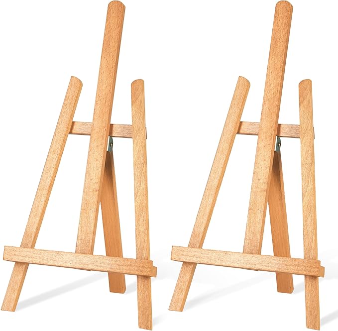 16 Inch Tabletop Easel Stand for Painting Canvas Table Top Easels for Display Wooden Small Easels Portable Photo Picture Sign Holder (2 Pack)