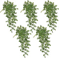 DILATATA Fake Hanging Plants Artificial Hanging Plants 22" Faux Wandering Jew Hanging Leaves Plants for Wall Shelf Home Indoor Outdoor Decor - 5 Pack