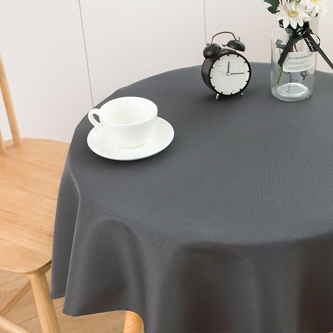 2 Pack Small Square Table Cloth 36X36 Inch Grey Washable Fabric Polyester Solid Table Cover for Night Stand End Table Side Table Outdoor Indoor