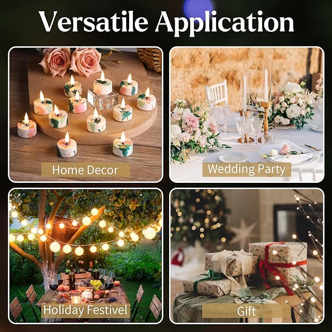 Eywamage Christmas Tree Flameless Tealights with Remote, Flickering Battery Operated LED Tea Votive Candles Set of 12