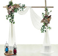 VDS Pack of 2 Panel (30 Inch X 30 Feet) Wedding Arch Draping Fabric Sheer Chiffon Fabric Drapery for Wedding Ceremony Reception Swag Backdrop Canopy Chuppah ARBO Altars Decoration (Ivory)