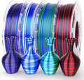 AMOLEN Silk PLA 3D Printer Filament Bundle, Multicolor Gradient Rainbow PLA 1.75mm Pack, Shiny Fast Color Change 3D Printing Filament for Most FDM 3D Printer, 200g X 4 Spools