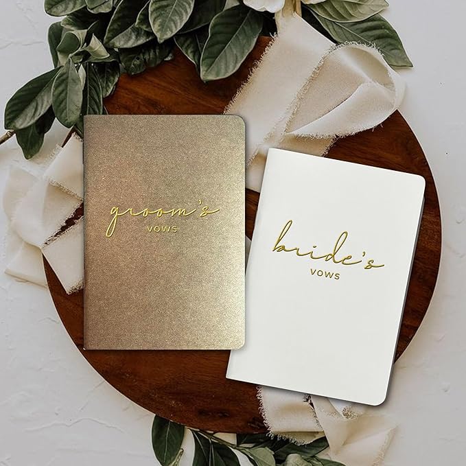 Vow Books His and Hers Wedding Vow Books Bride and Groom Vow Books Wedding Essentials Wedding Accessories(XZ-GB-Terracotta)