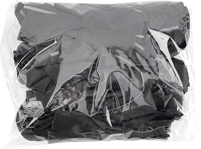 50 PCs Black Bow Decor 5.5'' Satin Bows with Long Tail, Twist Tie Bows for Craft, Packaging Ribbon Bows, Premade Bows for Cake Decorating, Gift Bows for Treat, Wedding Favor, Party