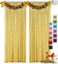 VOK Gold Sequin Backdrop Curtains 2 Panels 2FTx8FT Glitter Photography Background for Wedding Birthday Christmas Party Decorations