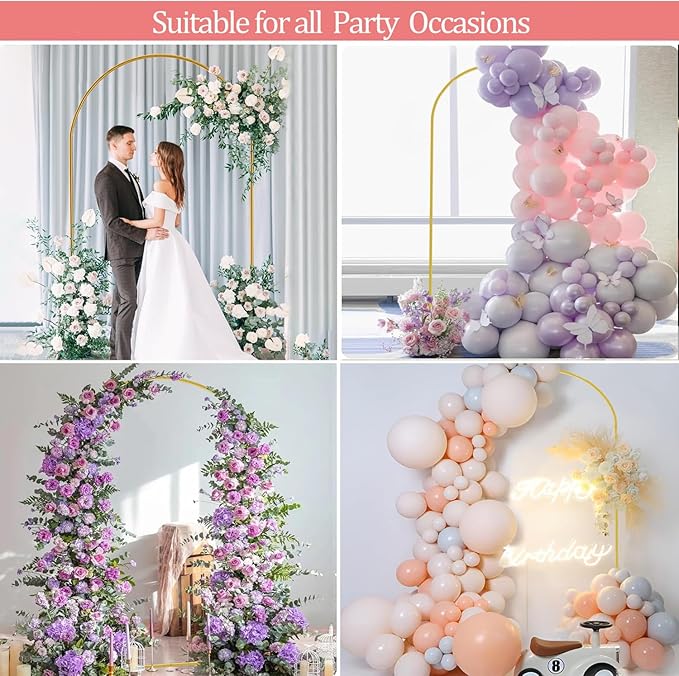 7.2 FT Arch Backdrop Stand for Parties, Balloon Arch Stand, Wedding Arch Backdrop Stand, Ideal for Birthday, Gradutation, Birdal Shower, Baby Shower, Anniversary, Wedding, New Year