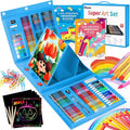 Art Case Coloring Set - (251ct), Art Kit for Kids, Toys for Girls & Boys, Art Supplies Set, Gift for Kids with Trifold Easel, Scratch Paper, Sketching/Coloring Book, Crayons Pencils