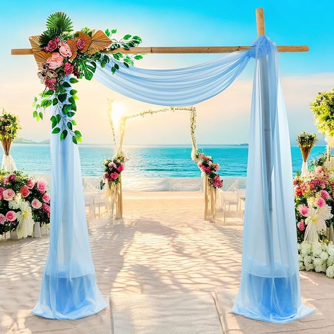 MDS Halloween Chiffon Draping Fabric - 1 Panel, 30" Wide x 20ft Long - Sheer Spooky Arbor & Canopy Drapery for Haunted House Backdrops, Party Ceilings, DIY Costumes & Themed Events - Turquoise