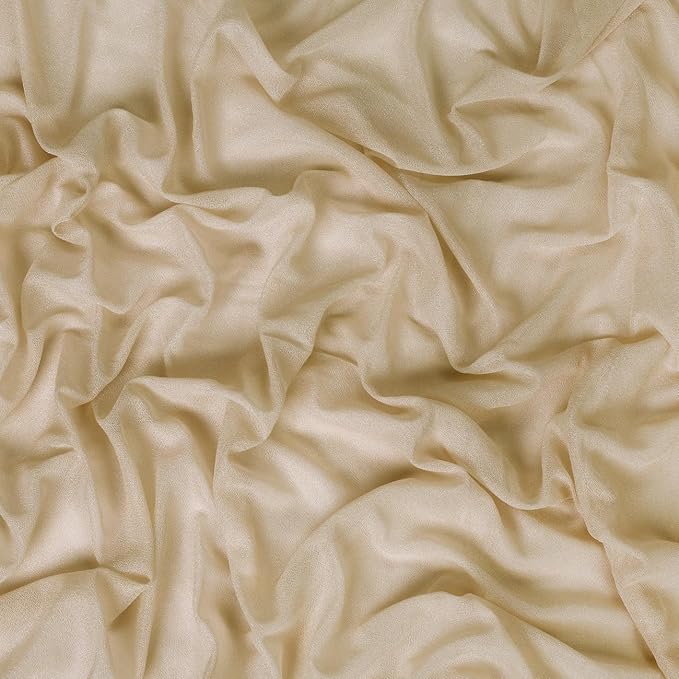 VDS Pack of 2 Panel (30 Inch X 20 Feet) Wedding Arch Draping Fabric Sheer Chiffon Fabric Drapery for Wedding Ceremony Reception Swag Backdrop Canopy Chuppah ARBO Altars Decoration (Champagne)