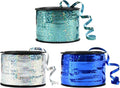 BEISHIDA Blue Blue Silver Curling Ribbons Balloon String Ribbons - 3 Pack 100 Yards for Gift Warppping Birthday Retirement Winter Frozen Party Winter Christmas Party Decorations