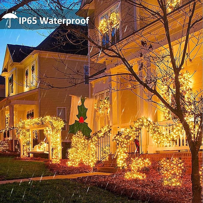 Toodour Solar Christmas Lights, 72ft 200 LED 8 Modes Outdoor Christmas String Lights, Waterproof Solar String Light for Xmas Tree, Fence, Holiday, Party, Balcony, Outdoo Xmas Decorations - Warm White