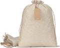 Tapleap Burlap Gift Bags with Drawstring - 10Pcs 12x16 Original Sacks with String and Tags for Wrapping Halloween Favors, Breads, Wine, For Birthday, Wedding or Household Use