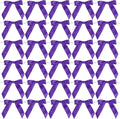 AIMUDI Small Purple Bows for Christmas Tree 2.5" Pre Tied Satin Ribbon Twist Tie Bows for Treat Bags Premade Mini Bows for Crafts Ribbon Bows for Gift Wrapping Halloween Party Favors - 50 Counts