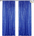 Sugargirl Navy Blue Sequin Backdrop Curtain 2 Panels 2FTx8FT Glitter Navy Blue Background Drapes Sparkle Photography Backdrop for Party Wedding Birthday Wall Decoration