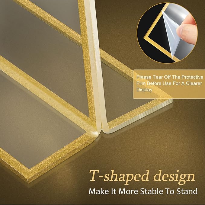 Hoteam 36 Pack Gold Acrylic Sign Holders, Gold Picture Frames Clear Wedding Table Numbers Double Sided Acrylic Holders for Wedding Restaurant Table Number Photos Menu Cards Art (4 x 6 Inch)