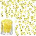 LAIDANLA 500PCS Yellow Acrylic Gems Vase Fillers Yellow Fake Ice Cubes Plastic Diamonds Fake Crushed Rocks for Centerpiece DIY Party Table Scatter Prop Wedding Decoration Accessories