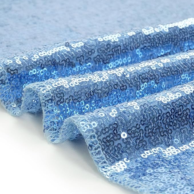 Eternal Beauty Baby Blue Sequin Backdrop, 8x10 Ft Glitter Background Curtains for Shimmer Photography Party Wedding Birthday Back Drop Decor