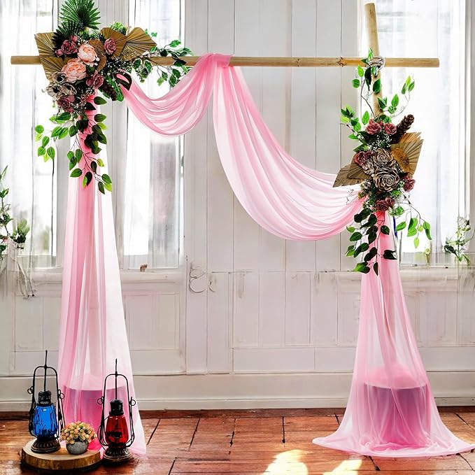 MDS Halloween Chiffon Draping Fabric - 1 Panel, 30" Wide x 40ft Long - Sheer Spooky Arbor & Canopy Drapery for Haunted House Backdrops, Party Ceilings, DIY Costumes & Themed Events - Coral
