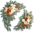 Artificial Wedding Arch Flowers Kit(Pack of 2) for Wedding Arch, Bridal Shower, Ceremony and Reception Backdrop Decoration (Caramel & White)