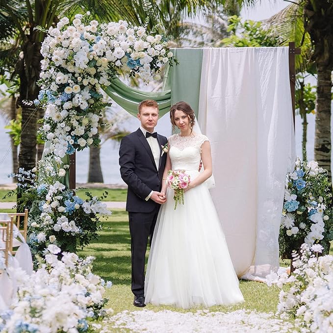7.2FT Wooden Wedding Arch Square Wood Arches Arbor Backdrop Stand for Ceremony Indoor Outdoor Wedding Party Proposal Scene Garden Beach Forest Rustic Boho Decoration