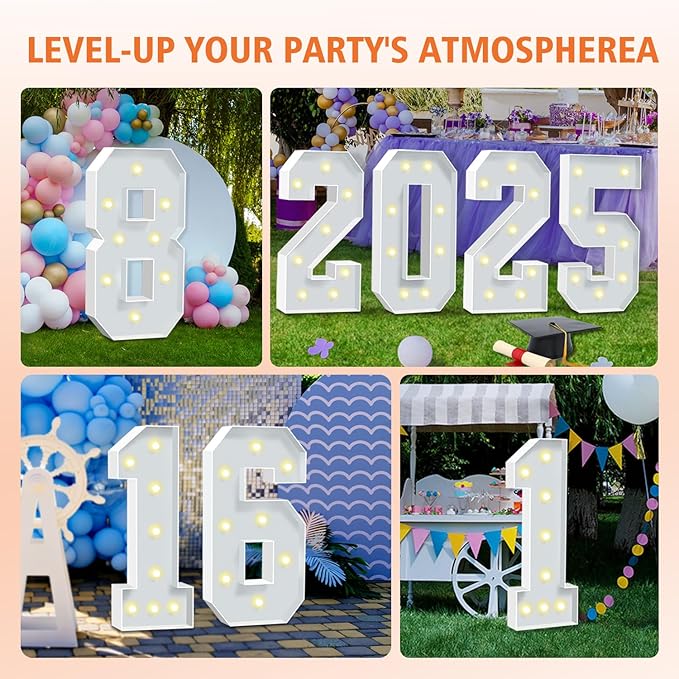 3FT Marquee Light Up Letters, 3 Feet Tall Warm White LED Letters U, Large Mosaic Marquee Letter for Birthday Wedding Anniversary, Marquee Light Up Letter Sign for Graduation Party Decoration